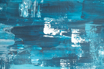 Wall Mural - Background from brush strokes, blue texture.