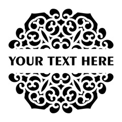 Leinwandbilder - Vector simple black split monogram mandala with abstract elements, isolated on white background. Oriental ethnic ornament black mandala. Vector design pattern element. Simple floral pattern element.
