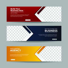 Wall Mural - vector abstract design banner web template. collection of horizontal business ad banner. vector illu