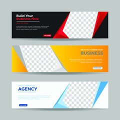 Wall Mural - vector abstract design banner web template. collection of horizontal business ad banner. vector illu