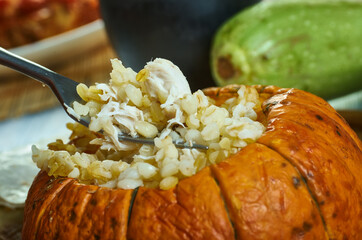 Sticker - Israel  Roasted Pumpkin Stuffed with Lamb and Bulgur