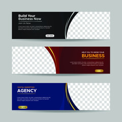 Wall Mural - vector abstract design banner web template. collection of horizontal business ad banner. vector illu