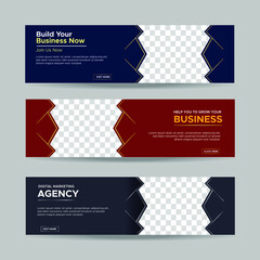 Wall Mural - vector abstract design banner web template. collection of horizontal business ad banner. vector illu