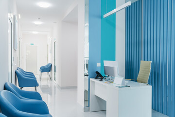 Modern reception in hospital. Interior concept