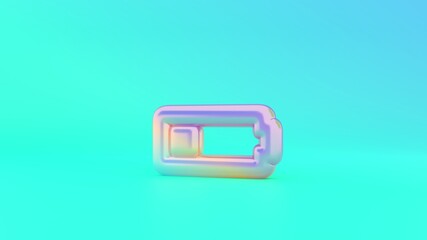 Sticker - 3d rendering colorful vibrant horizontal symbol of battery quarter on colored background