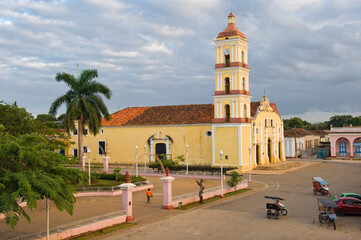 Wall Mural - San Juan Bautista or Parochial Mayor Church, Remedios, Santa Clara Province, Cuba, Central America.