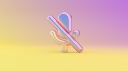 Sticker - 3d rendering colorful vibrant symbol of interface on colored background