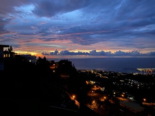 Canvas Print - Coucher de soleil sur Papeete à Tahiti, Polynésie française