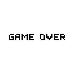 Poster - game over icon vector pixel text