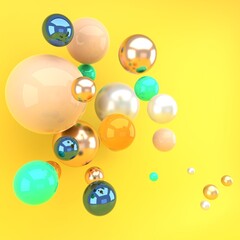 Poster - Multicolored decorative balls. Abstract 3d illustration.