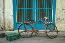 Old Bicycle On The Street