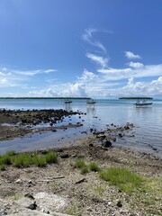 Wall Mural - Bateau sur le lagon à Maupiti, Polynésie française	