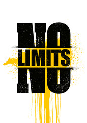no limits. inspiring sport workout typography quote banner on textured background. gym motivation pr