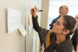 © Cue the Sun/Stocksy - Agile software team member writing on the iteration card wall