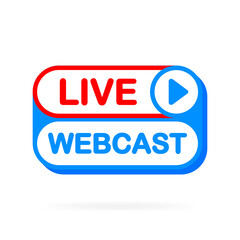 Poster - Live banner in flat style on white background. Social media concept. Live, free, video tutorials, webinar, webcast, stream, streaming, football. Vector illustration.