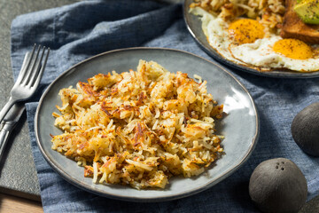 Homemade Fried Shredded Hashbrowns and Eggs