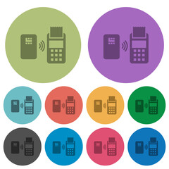 Poster - Contactless payment color darker flat icons