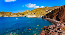 View Of Tred Beach In Santorini