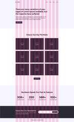 Wall Mural - one page landing website design template for business. landing page ux ui wireframe. flat modern res