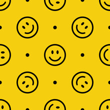 Smile Line Icon Pattern. Vector Abstract Background