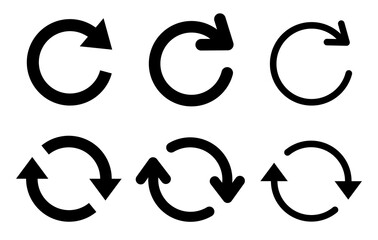 Poster - Refresh icon vector, reload icons set isolated on white background. Refresh sign, reload sign. Circular arrows.  Vector illustration