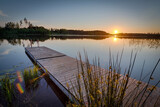 Fototapeta  - Summer evening by Swedish lake