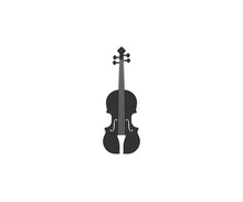 Music, String, Violin Icon. Vector Illustration, Flat Design.