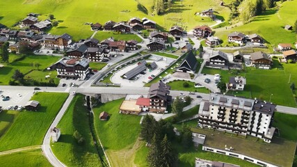 Sticker - Amazing aerial view of Sappada, small town in the Dolomite Mountains, Italy