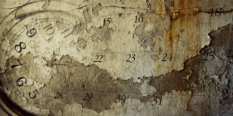 Wall Mural - clock and calendar