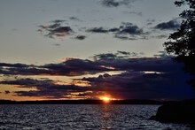 Last Ray Of The Sun. Lake Keret, Northern Karelia, Russia
