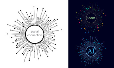 Poster - Abstract background with lines. Social connect or team working concept.