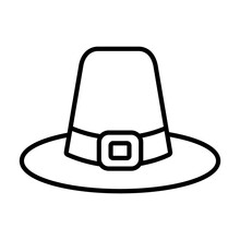 Piligrim Hat Icon, Line Style