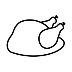 Wall Mural - roasted chicken icon, line style