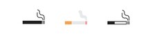 Cigarette, Simple Icon Set. Tabbacco Smoke Concept Illustration In Vector Flat