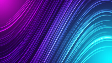 Wall Mural - Abstract wave background. Dark pink blue gradient. Dynamic flow concept. AI or big data technology. Modern energy wallpaper. Vector design for poster and banner. Fluid futuristic brochure template