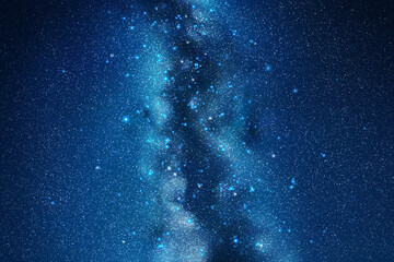 Sticker - night starry sky. milky way, stars and nebula. space blue background