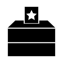 Canvas Print - Election Polling Box Icon, silhouette style