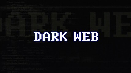 DARK WEB Glitch Text Animation, Rendering, Background, with Alpha Channel, Loop, 4k
