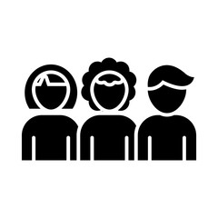 Poster - pictogram people icon, silhouette style