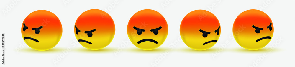 angry emoticon, Grumpy emoji, 3d emoticon, angry, pouting, grumpy, mad ...