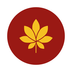 Poster - maple leaf icon, block style