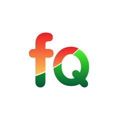 Initial Letter FQ Logo Lowercase, colorful logotype Modern and Simple Logo Design.