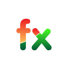 Initial Letter FX Logo Lowercase, colorful logotype Modern and Simple Logo Design.