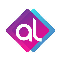 Wall Mural - Letter AL logo with colorful geometric shape, letter combination logo design for creative industry, web, business and company.