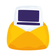 Sticker - Envelope mail message with document file icon