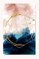 Poster - Abstract vector template, brochure design in blue and pink color