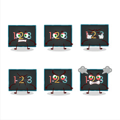 Poster - Numeric on board cartoon character with various angry expressions