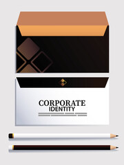 Wall Mural - envelopes and pencil with elements of brand