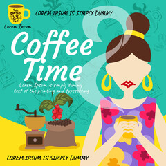  coffee poster and flyer banner vector illustration design d