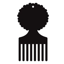 Afro Pick Icon On White Background. Afro Hairbrush Sign. Afro Comb Symbol. Flat Style.